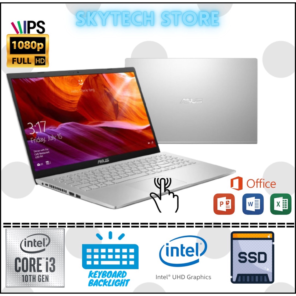 ASUS VIVOBOOK A516JAO INTEL CORE i3 1005G1 RAM8GB SSD512GB FHD IPS  WINDOWS 11 &amp; OHS 2021 ORIGINAL