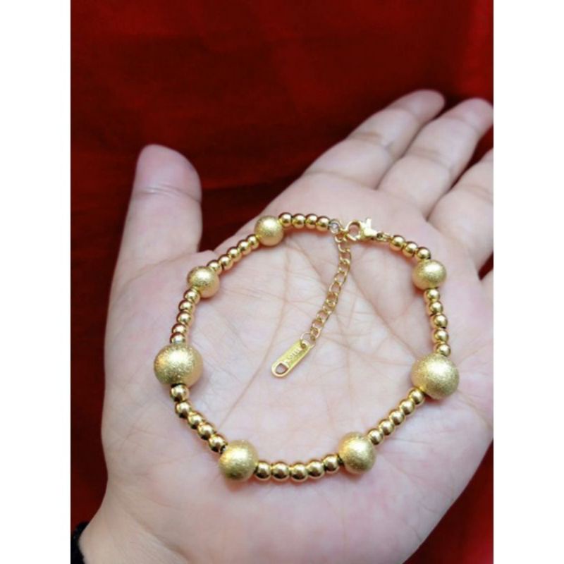 GELANG TANGAN BOLA PASIR LAPIS EMAS 24K