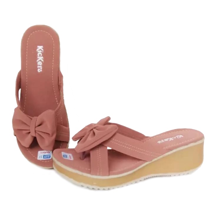 Sandal Wanita Wedges Tali Kupu-kupu Kickers | Sandal Casual | Sandal Branded