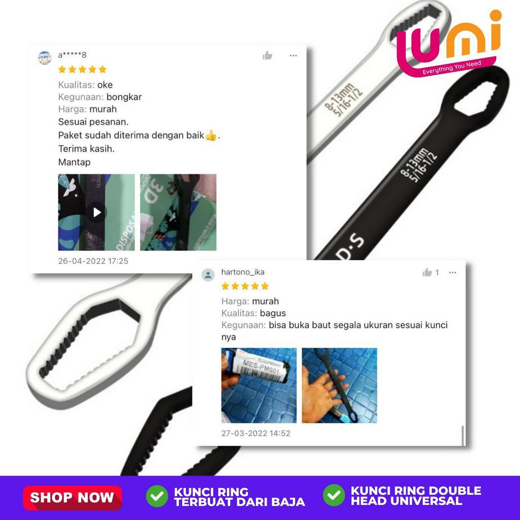 Kunci Ring Universal Double Head Wrench Adjustable Kunci Pas Ring Multi Size