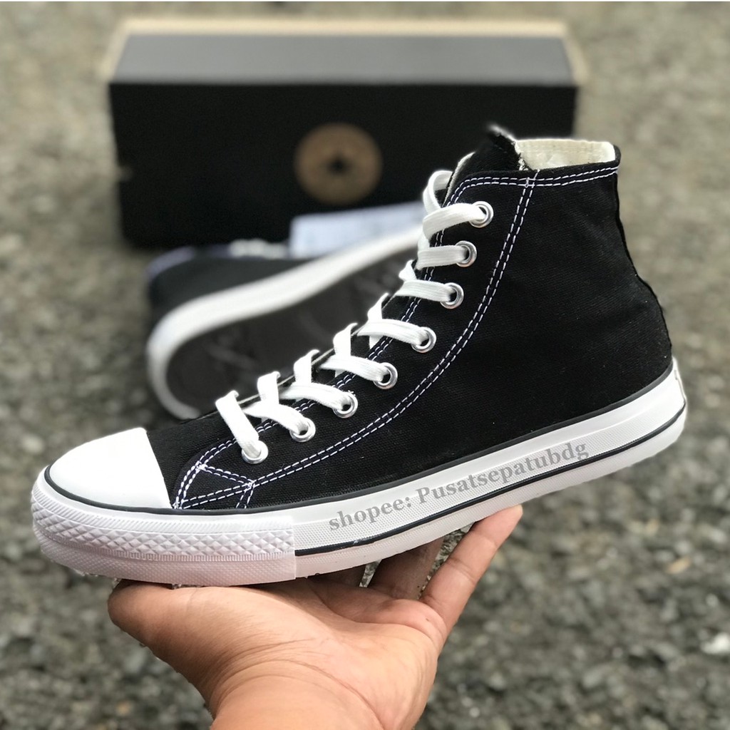 Promo Sepatu Converse High Black White Classic Allstar Made In Vietnam