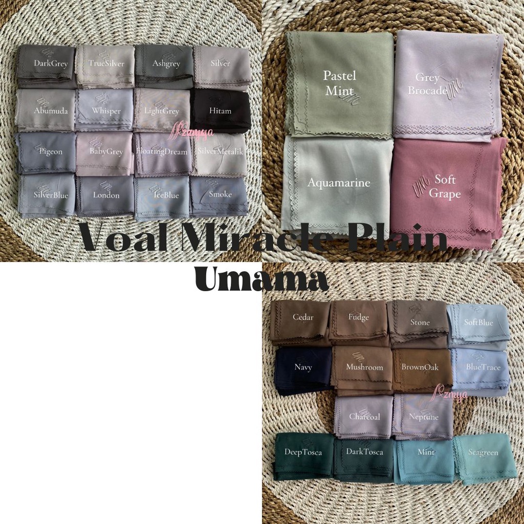 Jilbab VOAL MIRACLE PLAIN LC VOAL ULTIMATE LC Part 3 BORDIR BESI METAL LOGO