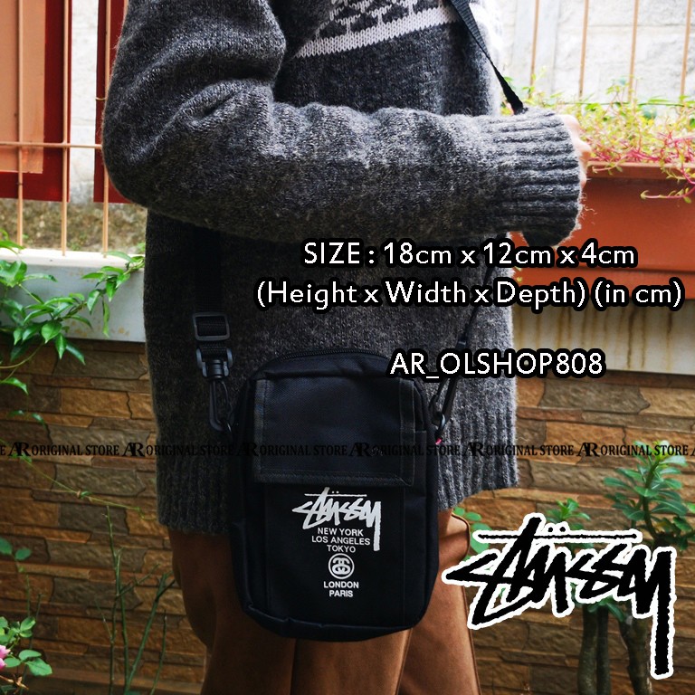 TAS STUSSY SLING BAG MINI APPENDIX 100% ORIGINAL Japan Magazine Tas Mini Tas Santai Tas Selempang
