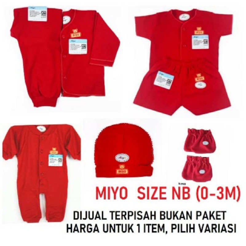 MIYO SETELAN/JUMPER BAYI NEWBORN WARNA MERAH (0-3M)