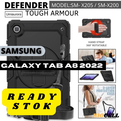 SAMSUNG TAB A8 10.5 2022 X200 X205 STRAP CASE ARMOR + SCREEN PROTECTOR