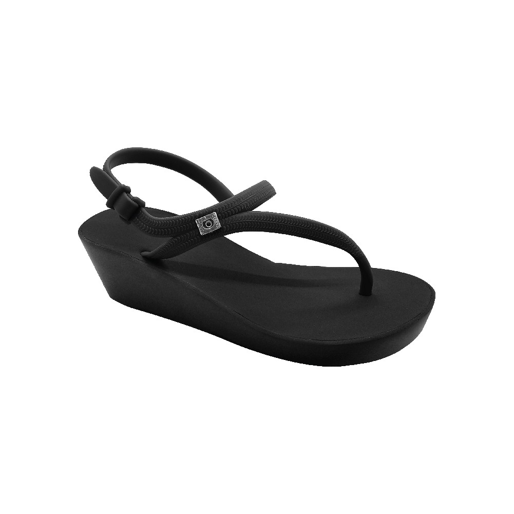 Popits COCO Wedges 5cm Black Sandal Wanita Original