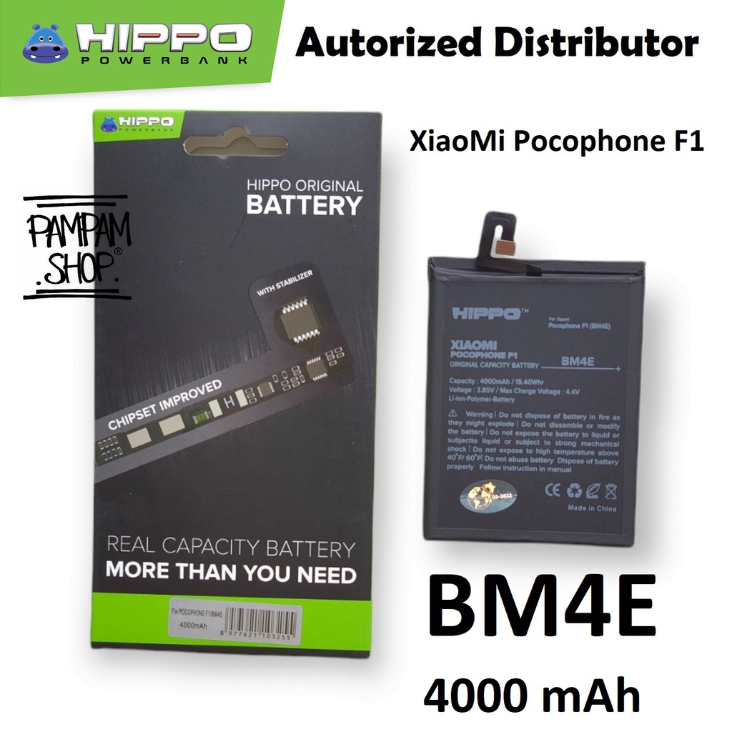 Baterai HIPPO Double Power Original XiaoMi Pocophone F1 BM4E Poco Batre Batrai Battery Handphone HP BM 4E Ori