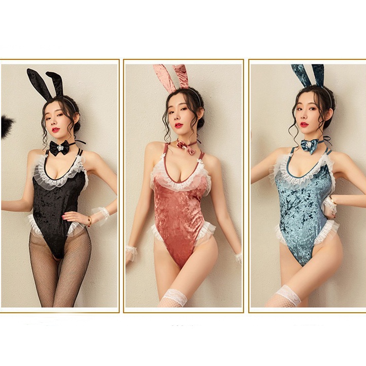 (COD)Lingerie Seksi Wanita kelinci Cosplay one-piece suit Nakal Cosplay Anime Lucu Boneka Teddy A508