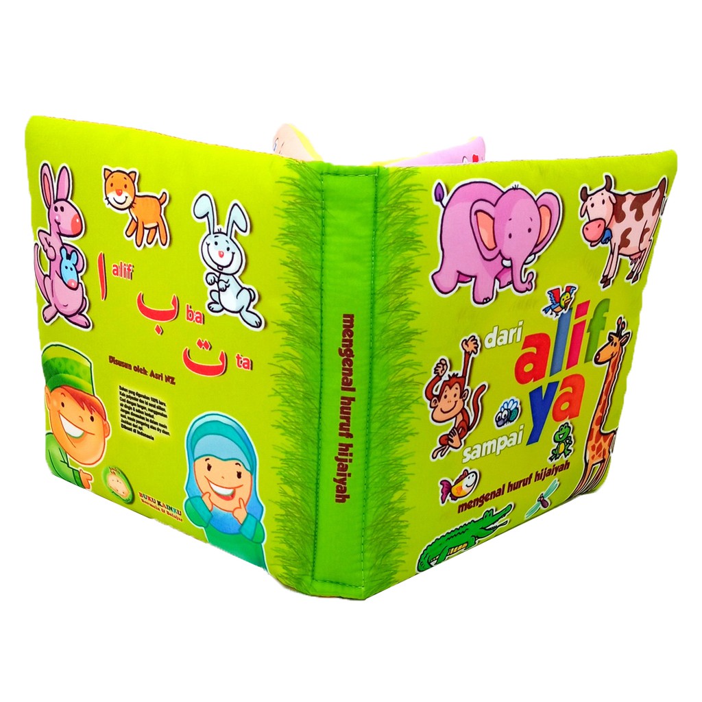 Buku Bantal dari Alif sampai Ya Mengenal Huruf Hijaiyah Softbook Kain Mainan Edukasi Bayi