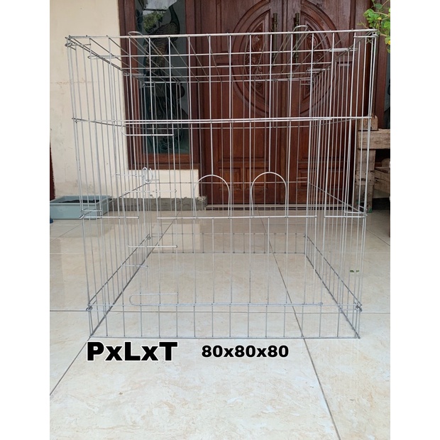 KANDANG/KURUNGAN AYAM LIPAT KOTAK GALVANIS 80X80X80