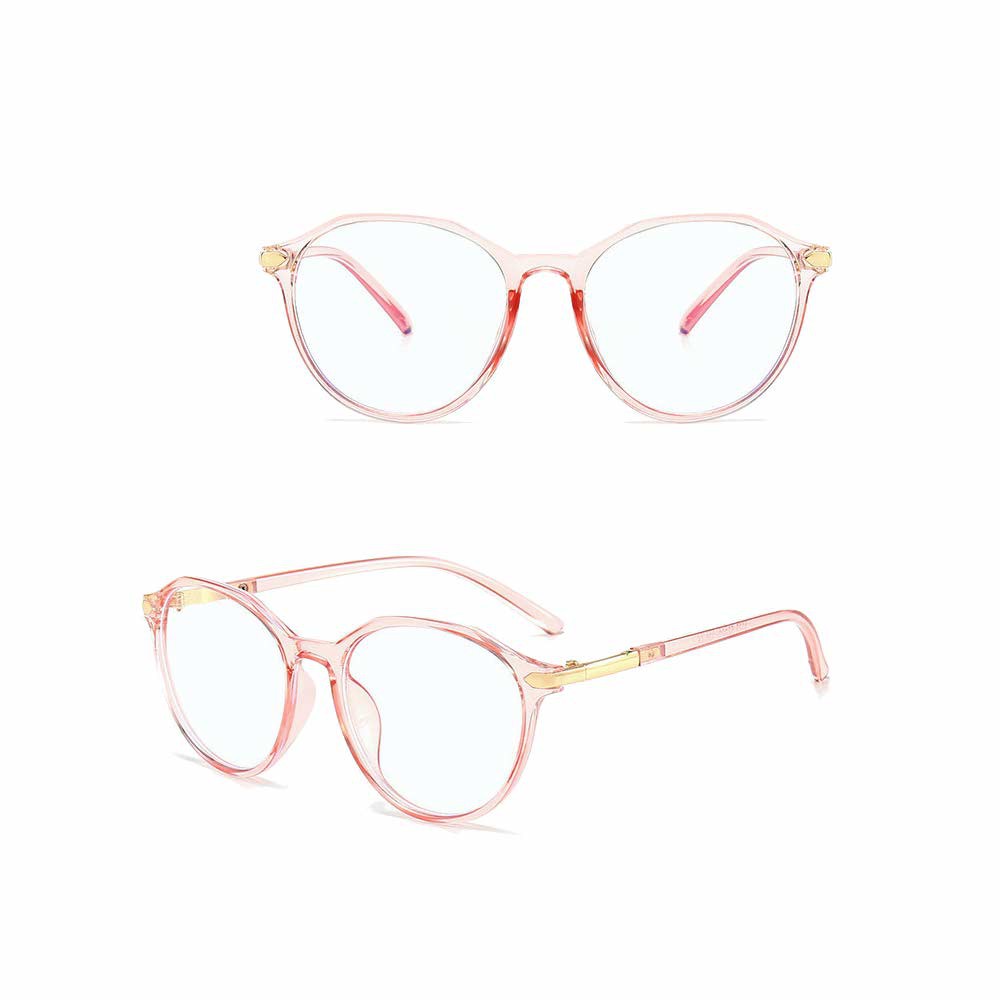 Kacamata Anti Radiasi [ Pink ] Blue Ray Lens - Pria dan Wanita - Design Korea - HM676