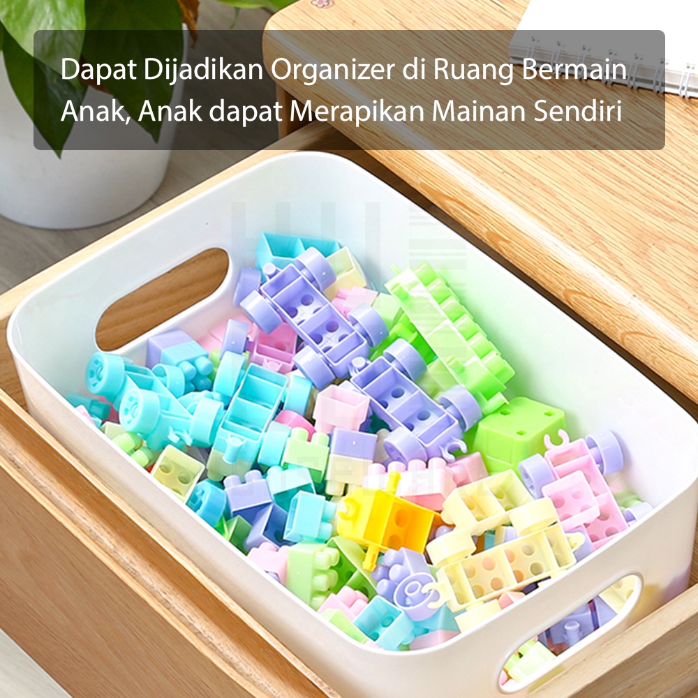 HUGO Keranjang Plastik Serbaguna Tempat Penyimpanan Multifungsi Kotak Penyimpanan Makanan Kosmetik Barang Storage Box Organizer