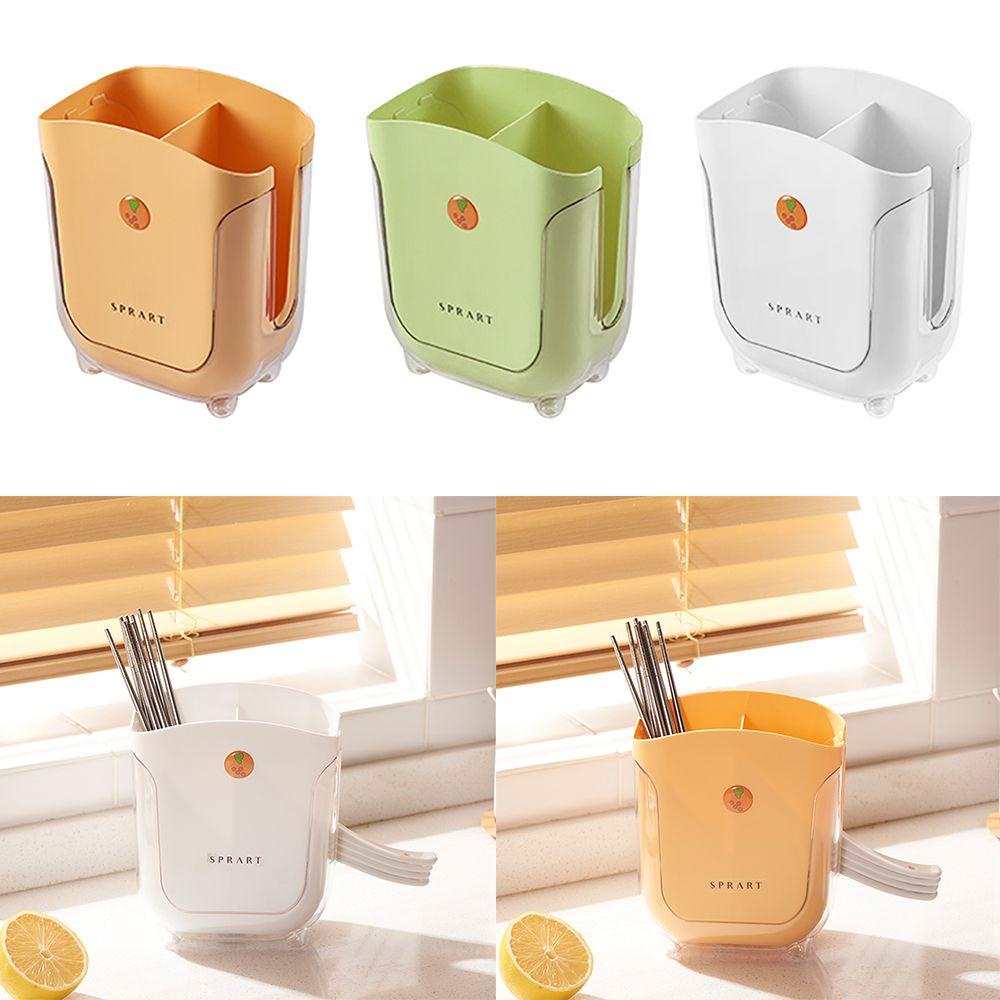 Holder Penyimpanan Sendok Garpu Sumpit Multifungsi Dapat Dilepas Motif Bunga