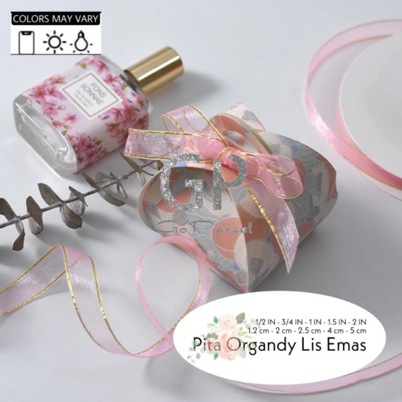 ( 3 Meter ) PITA ORGANDY POLOS 1 INCH - PITA ORGANDI POLOS 1 IN ORGANZA DEKOR DEKORASI HIASAN KADO BINGKISAN PARCEL PARSEL GOODIE BAG SOUVENIR