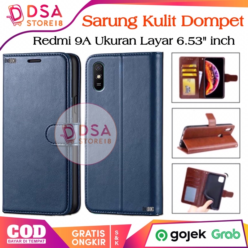 Case Redmi 9A / Casing Redmi 9A / Leather Case Flip Cover Wallet Dompet Hp Casing Kulit