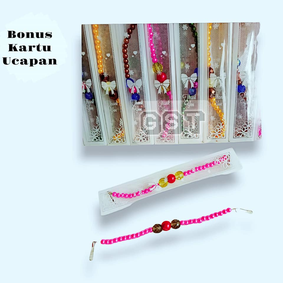 1 pack 50 pcs souvenir pernikahan konektor masker tali mutiara kemas MIKA Souvenir pernikahan unik s