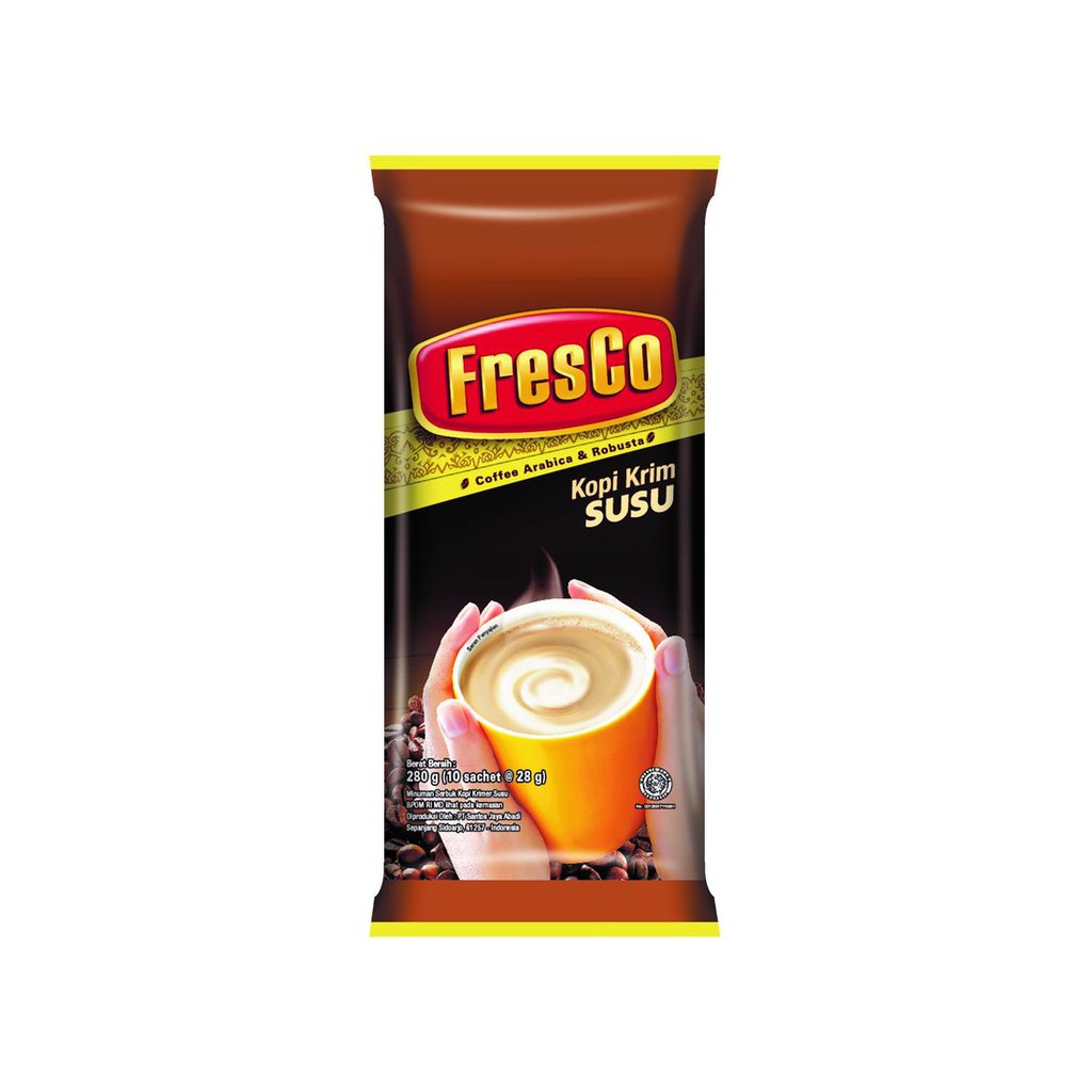 

Fresco Kopi Krim Susu 28 gr Sachet Pack (Isi 10 Sachet)