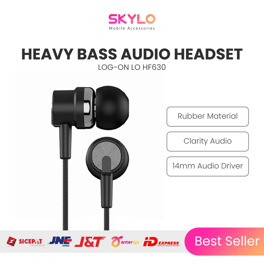 Headset LOG-ON HF630 ExtraBass Earphones Original Garansi