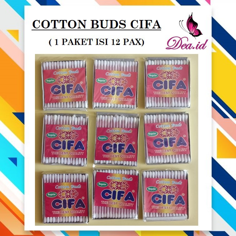 [DEASHOP] COTTON BUDS / KOREK KUPING / PEMBERSIH TELINGA MERK CIFA ISI 12 PAX