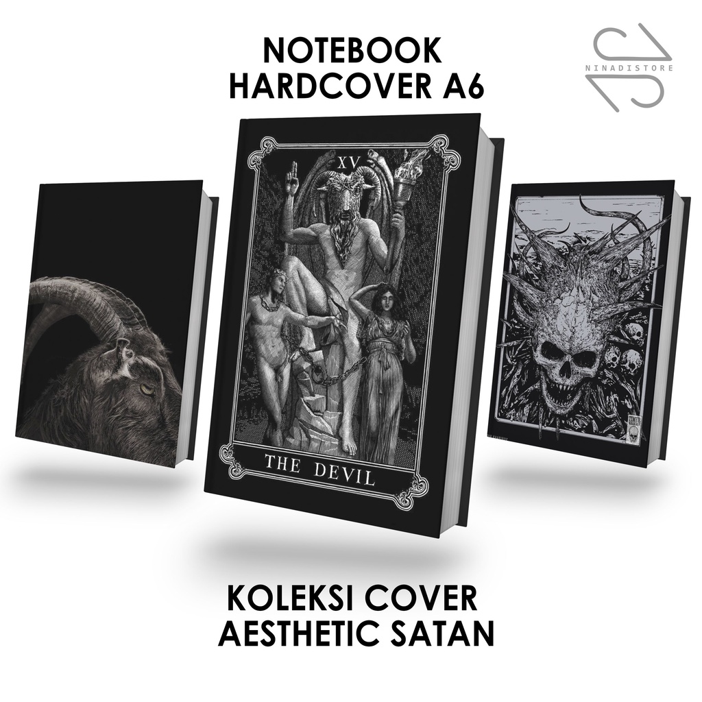 

Pocket Book/Notebook Hardcover A6 isi polos dan garis Gambar SATANIC