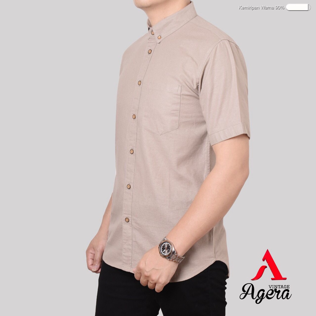 KEMEJA POLOS PREMIUM/ AGERA VINTAGE/ KEMEJA LENGAN PENDEK PRIA/ ATASAN PRIA/ KEMEJA RAMSEY