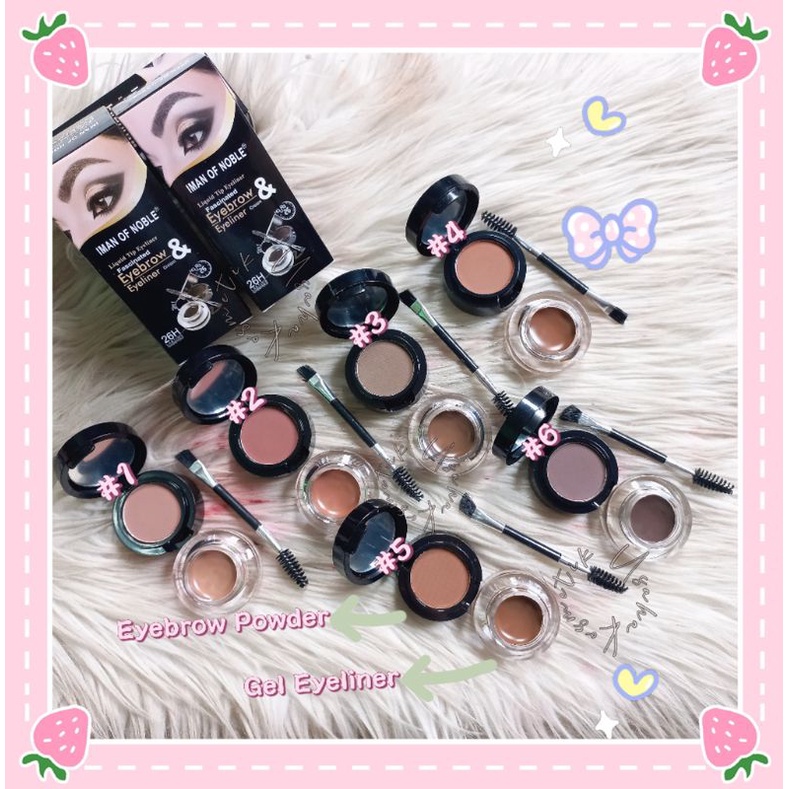 PROMO!! GEL EYELINER&amp;EYEBROW POWDER IMAN OF NOBLE 8366 WATERPROOF 2 IN 1