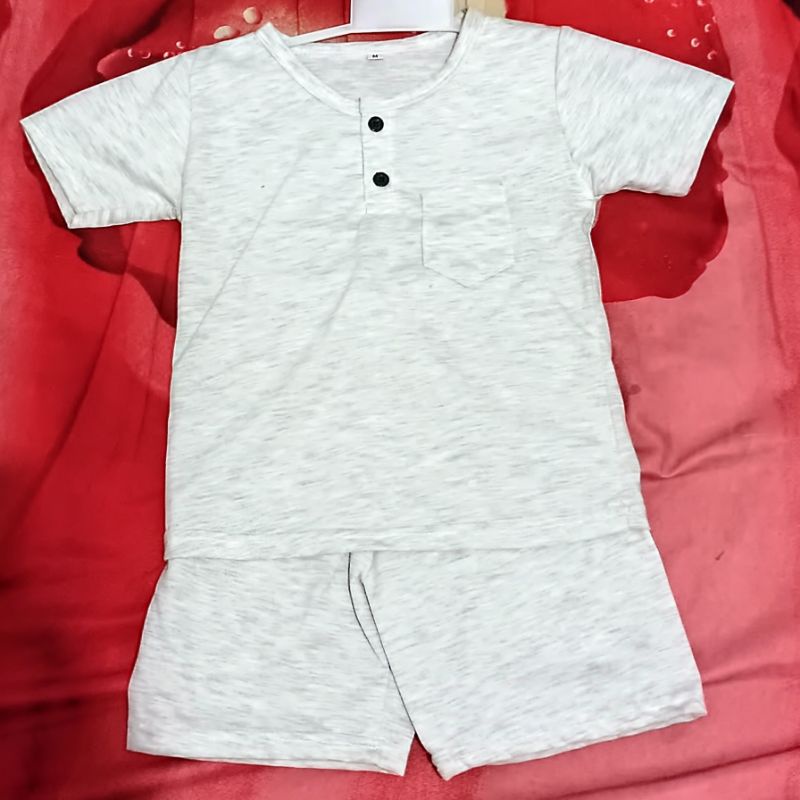 Baju stelan anak polos Baju anak bahan lembut tebal tidak panas pakaian anak laki perempuan baju kaos model kiano