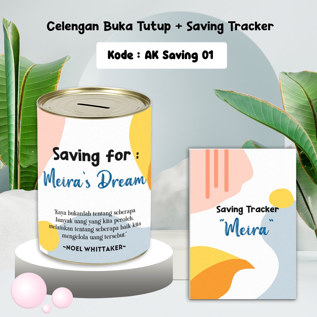 Alafakingdom 01 Celengan Target Buka Tutup + Buku Saving Tracker / Buku Tabungan / Saving Planner Fr
