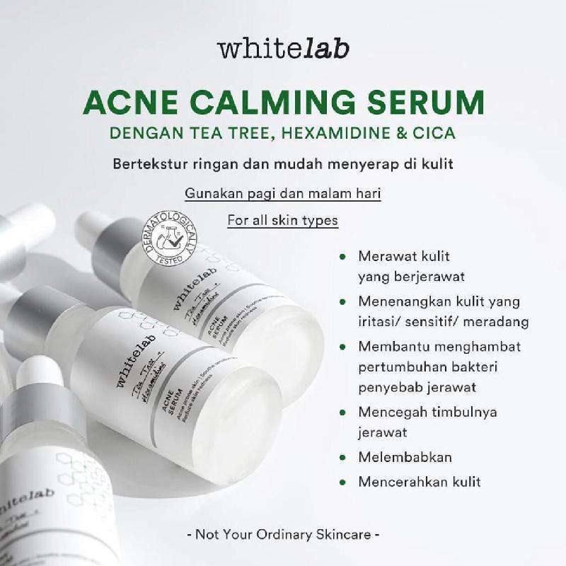 [ORI] Whitelab Acne Calming Serum Mempercepat Proses Penyembuhan Jerawat serta Menenangkan Kulit Sensitive &amp; Kemerahan - 20 ML BPOM