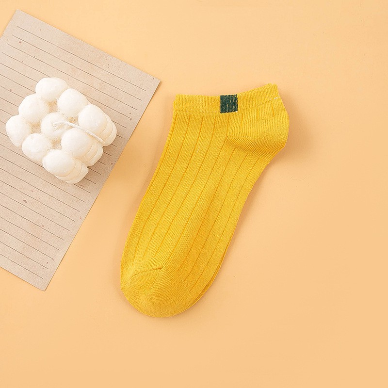 AliMaMa - KAOS KAKI LIST - Kaus Kaki Wanita Pria Unisex Mata Kaki Ankle Sock Socks Murah Medan-KUNING