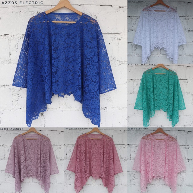 Cape Brukat Azz03 25 Warna / Outer Tanpa Lengan untuk Kondangan / Kondangan Kekinian / Kebaya Modern