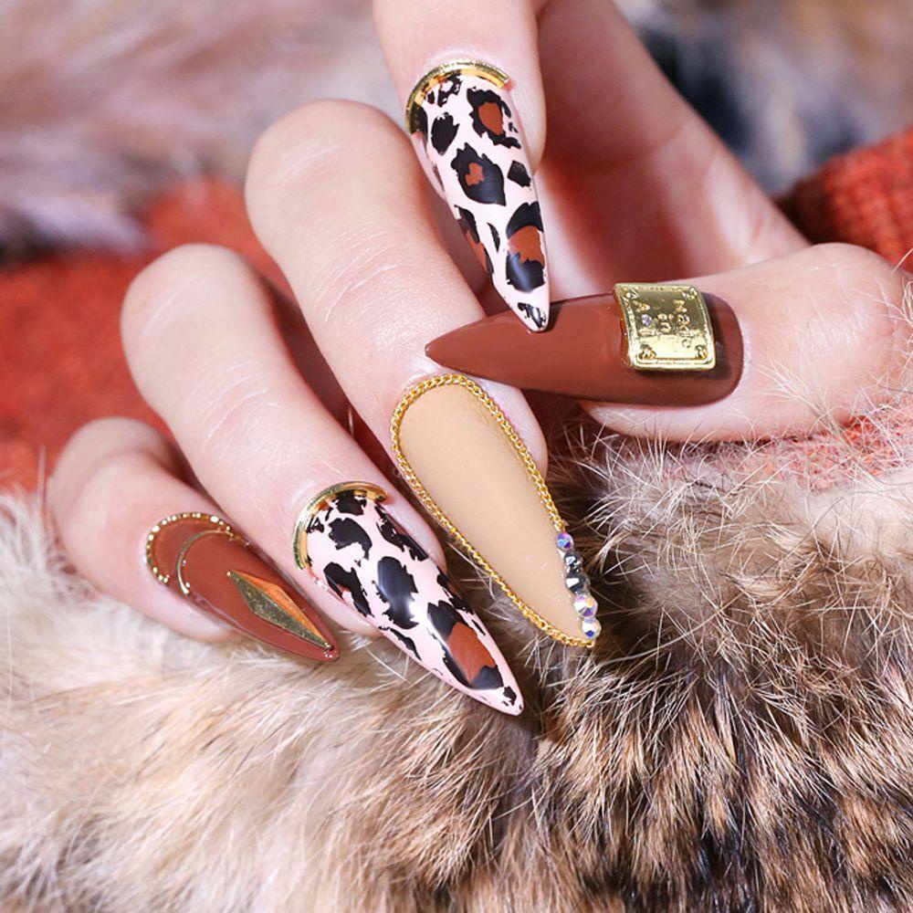 AUGUSTINA Agustina Kertas Transfer Nail Art Gadis Bergaya Tortoiseshell Amber Nail Art Dekorasi Manicure Aksesoris DIY Nail Decals