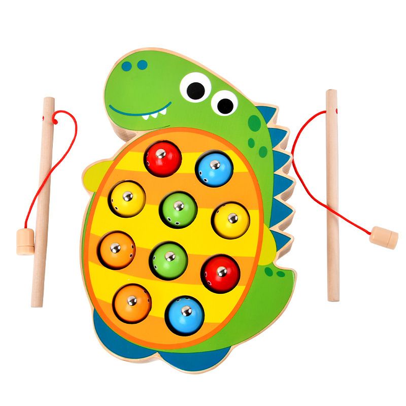 mainan pancing ikan kayu / fishing toys dinosaurus