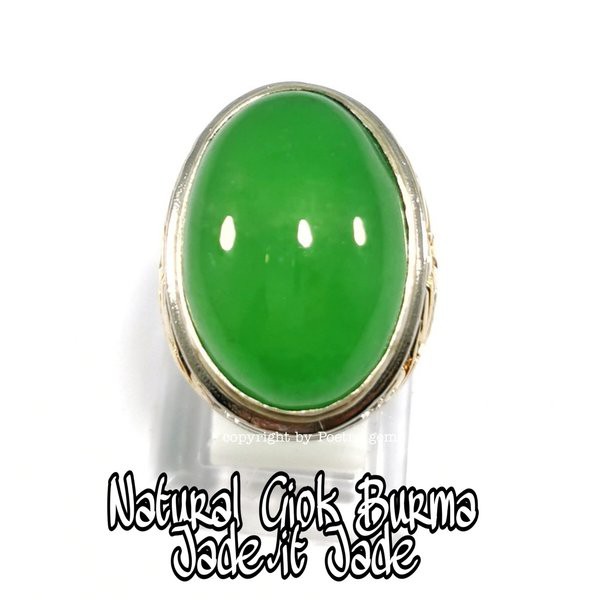 CINCIN BATU AKIK NATURAL GIOK BIRMA GREEN JADEITE JADE TYPE C lst 07