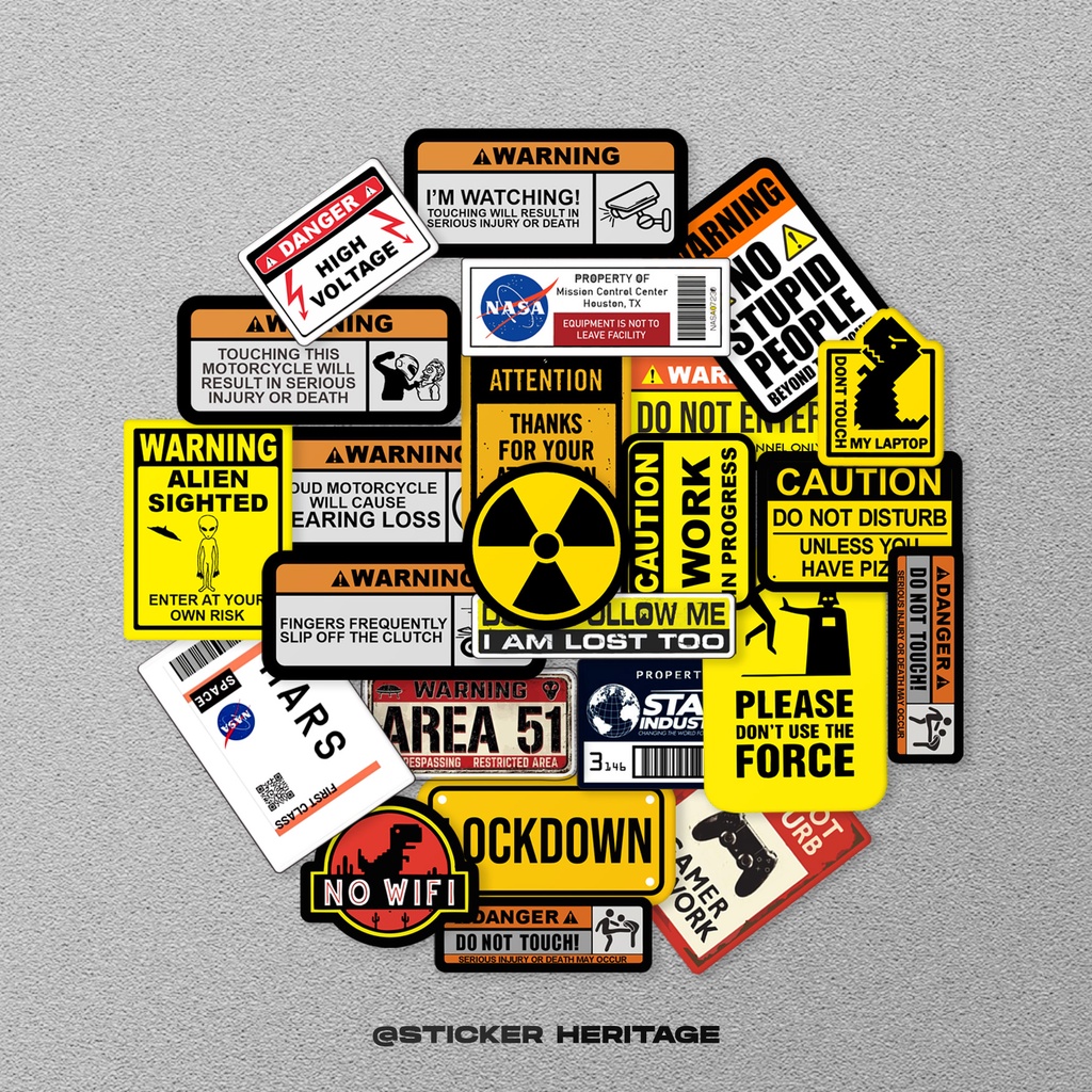 Stiker Sticker WARNINGPACK untuk laptop case tumbler stiker laptop Stiker aesthetic