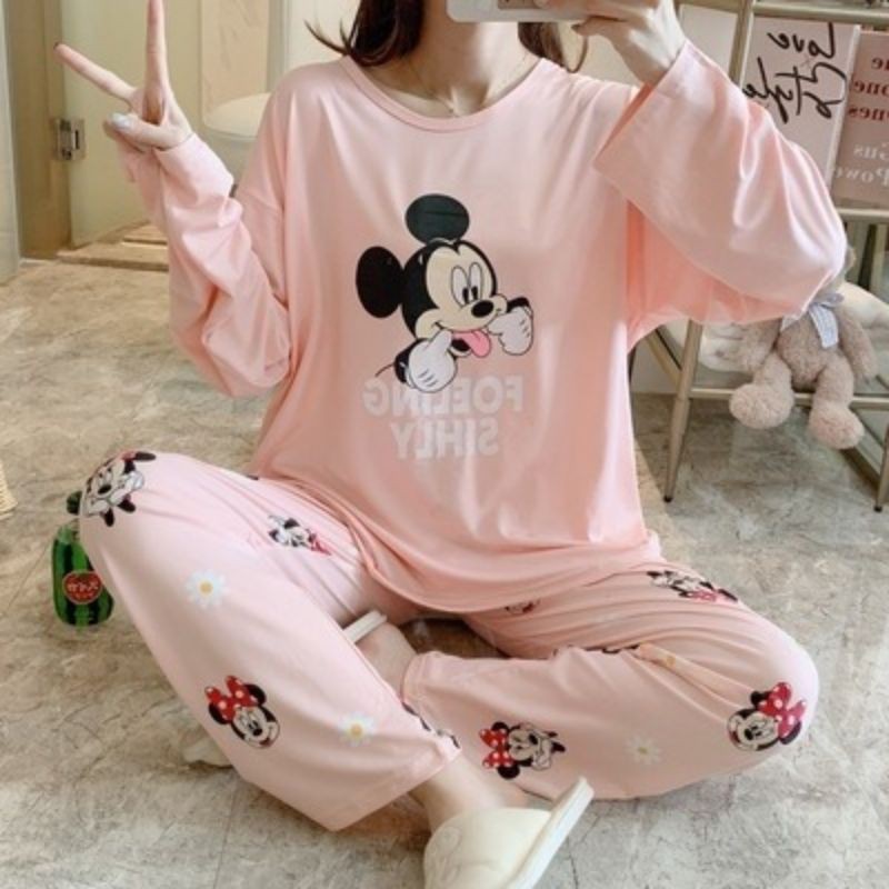 PIYAMA PANJANG DEWASA MICKEY  / BAJU TIDUR DEWASA IMPORT