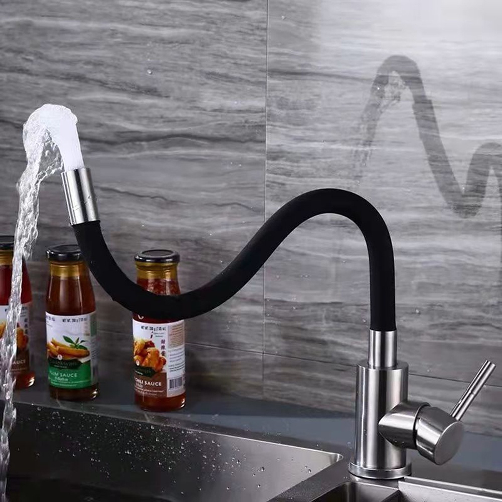 Universal 4 Points Connector Faucet Foaming Extension Tube 360° Rotatable Free Bending Faucet Lengthening Extender Wash Splash Head For Wash Basin Faucet Bathroom Faucet Extender OW