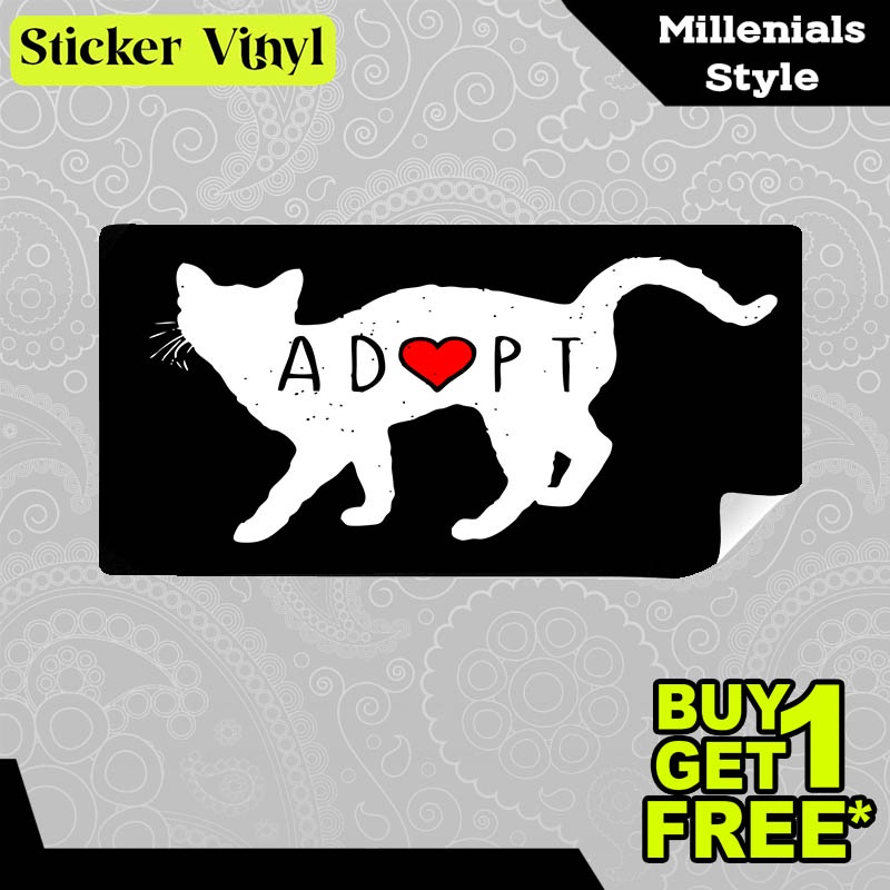 

Stiker Sticker Adopted Cat Gambar Unik Desain Keren dan Kekinian Aesthetic Bahan Vinyl Satuan Anti Air