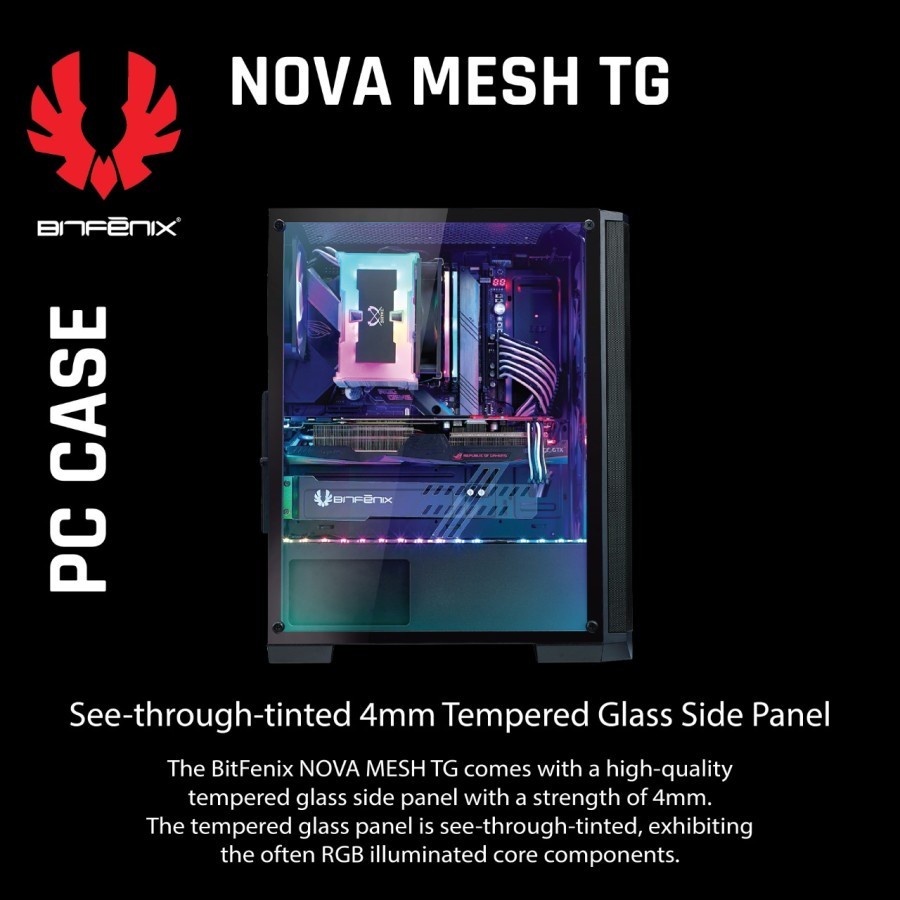 BITFENIX NOVA MESH CASING PC GAMING -WHITE/BLACK