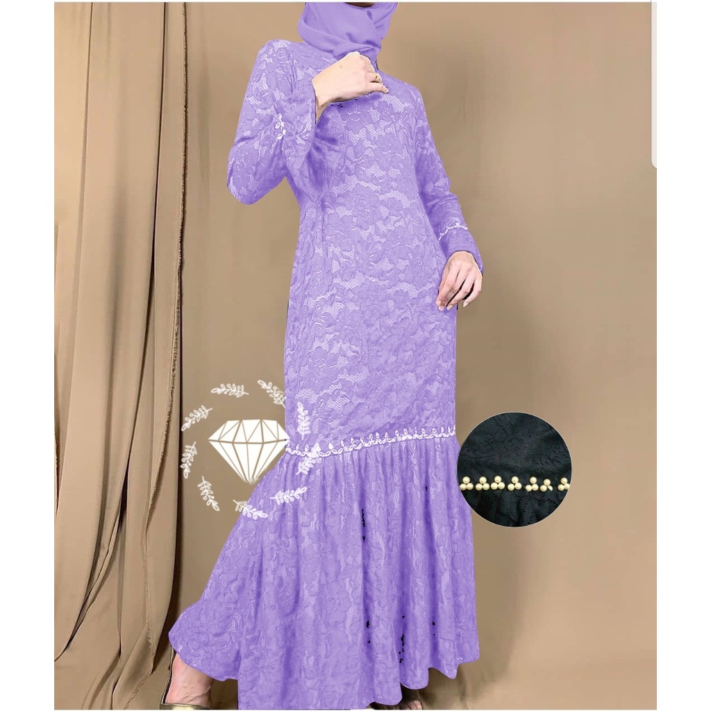 MAXI NURHALIZA DUYUNG mA / MAXI DRESS NURHALIZA KONDANGAN WANITA READY 4UKURAN ANAK-L-XL-XXL