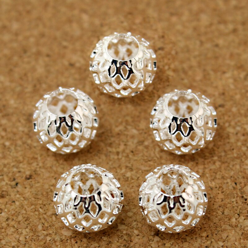 6 pcs 9x10mm Putaran Logam Beads Beads Longgar Untuk Perhiasan Membuat Temuan Kalung Gelang Anting Temuan