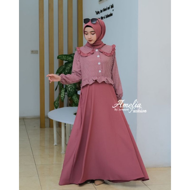 DRESS KIRAN SALUR KECIL ORI Amelia Fashion By Arrasyid