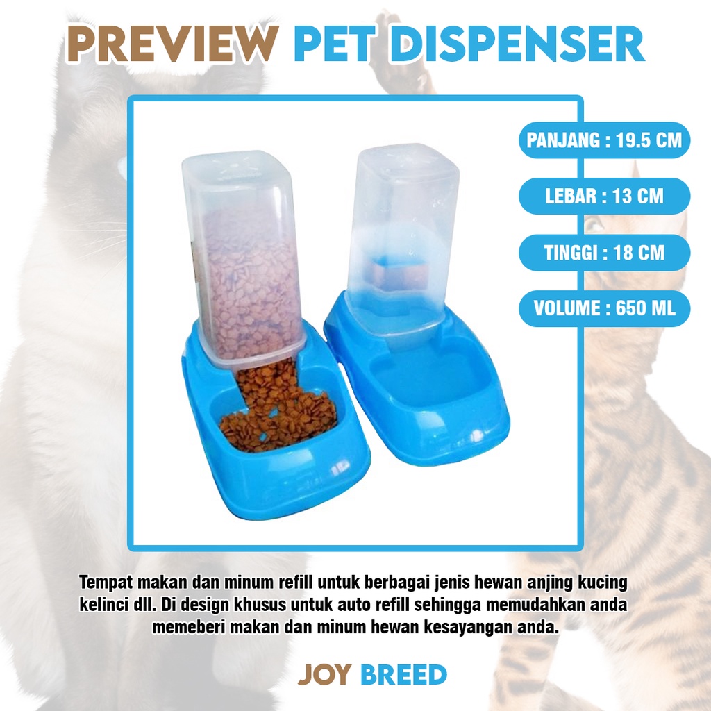 TEMPAT MAKAN HEWAN PET DISPENSER MAKANAN DAN MINUMAN KUCING ANJING