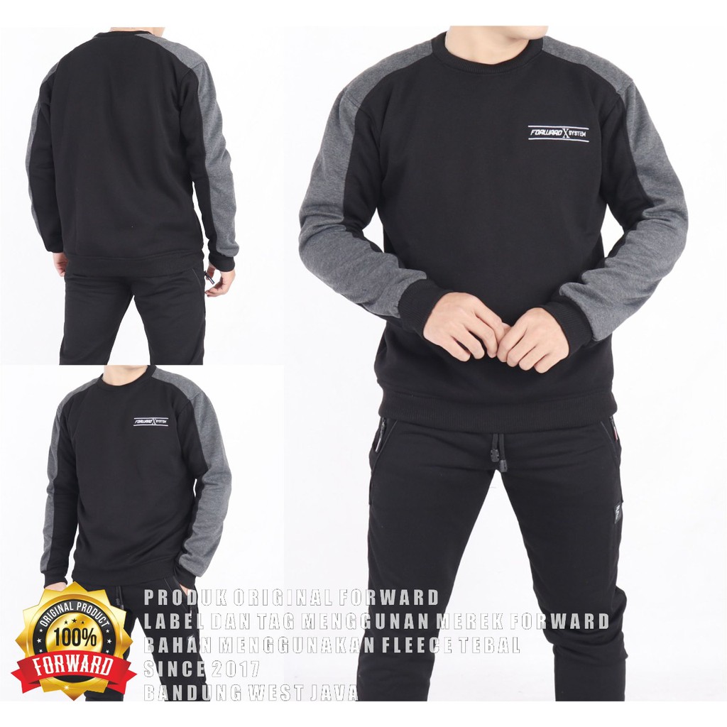 [COD] Forward system Crewneck Sweater Black Motif Simpel Pria/Wanita Premium Quality