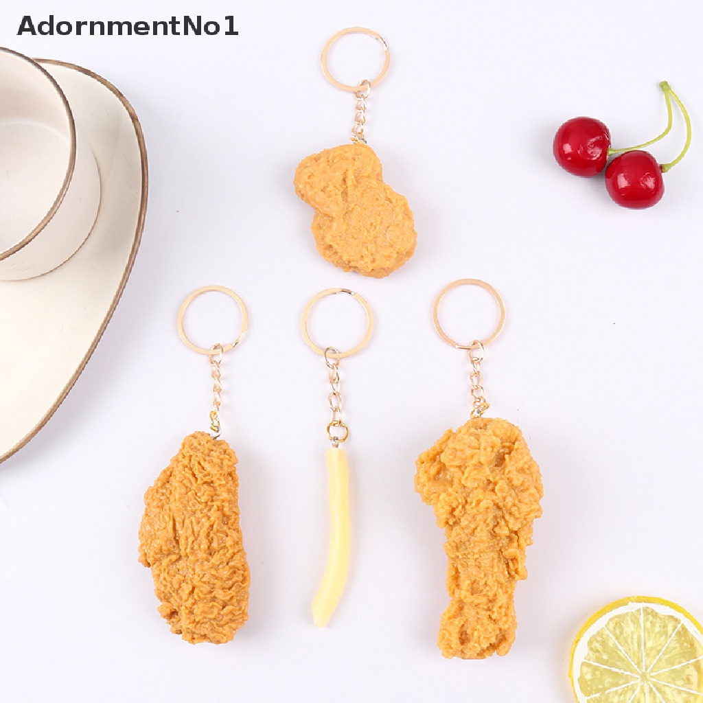 [AdornmentNo1] Imitation Food Keychain French Fries Chicken Nuggets Fried Chicken Food Pendant [new]