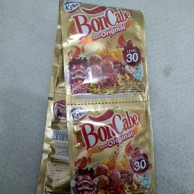 

boncabe level 30 rasa original sambal tabur sachet kemasan traveling