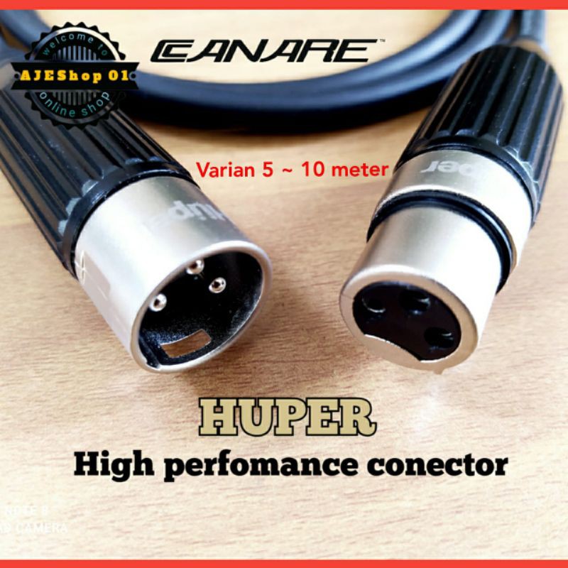 Kabel jack xlr male to female berkualitas 5 sampai 10 meter