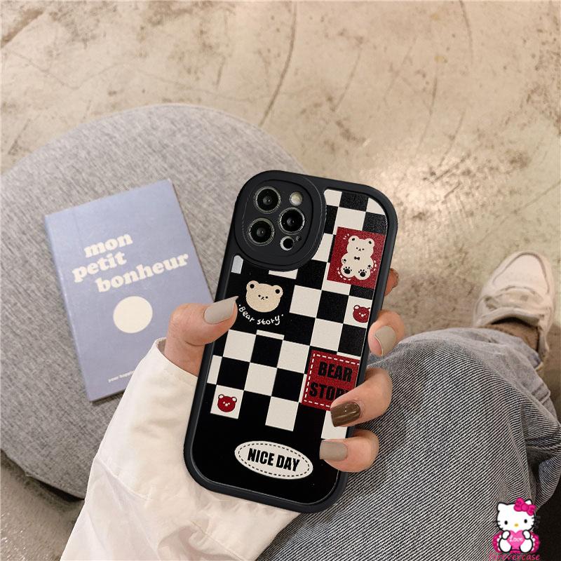Case Motif Kartun Beruang Tersenyum Untuk OPPO A95 A96 A12 A16 A5 A9 2020 A3S A15 A7 A5S A3S A16K A16E A11K A54 A31 A74 Reno 5 6 7Z A16K A162 A53 A6 A11K A53 A15
