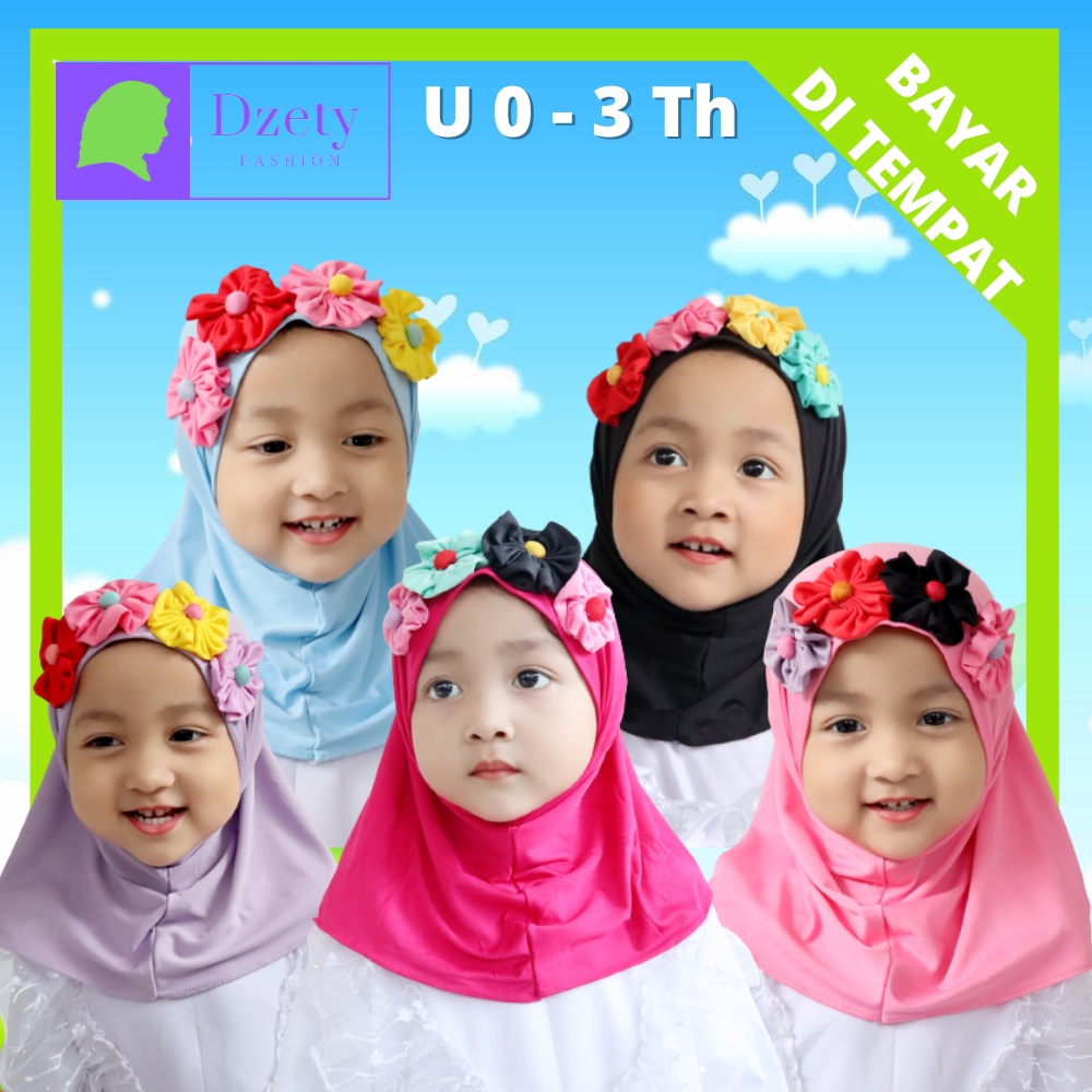 Jilbab hijab kerudung krudung anak balita bayi perempuan cewek cewe lucu murah usia umur 0 1 2 3 tah