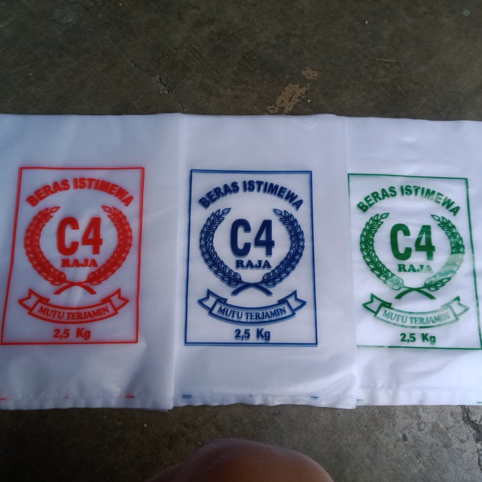 Plastik Sablon Beras kemasan 3 kg 5 kg dan 10 kg Free Desain Proses Cepat